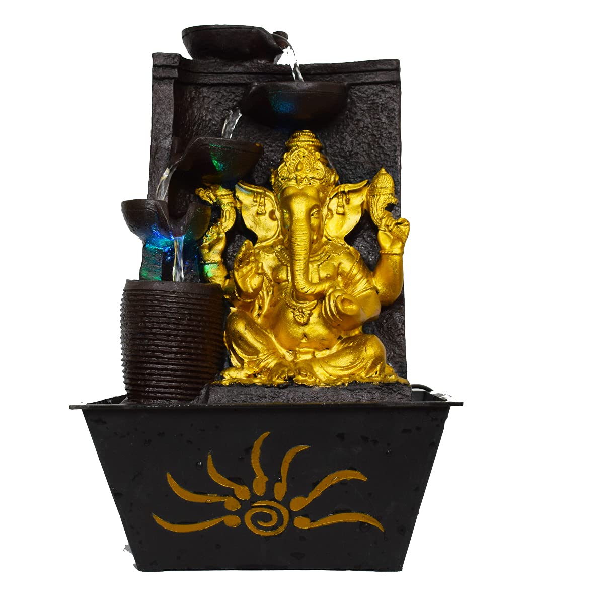 Ganesha Waterfall Fountain Indoor Home Decor Polyresin Indoor/Outdoor Water Fountains with LED Lights, Home Decor, Decor Living Room, Birthday Gift